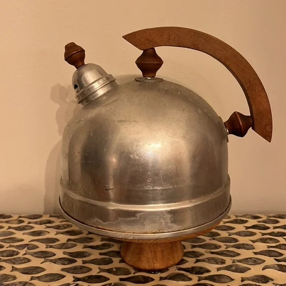 Vintage Aluminum Whistling Tea Kettle
Wood Handle - Picture 6 of 7